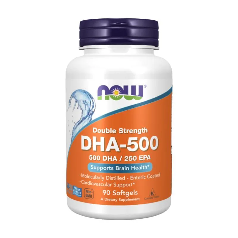 Omega 3 DHK NOW, 500 mg (90 mehkih kapsul)