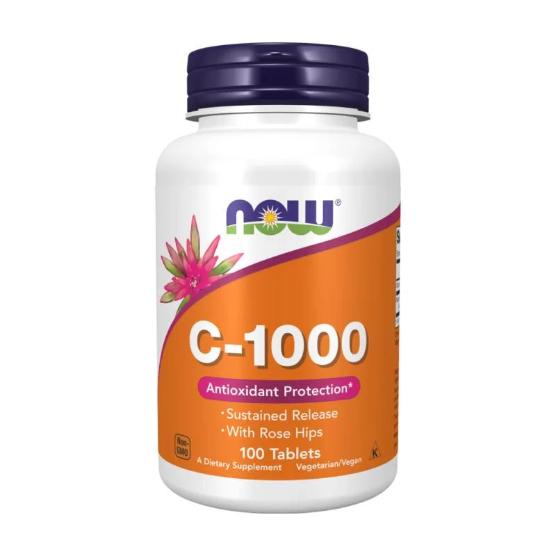Vitamin C s počasnim sproščanjem NOW, 1000 mg (100 tablet)