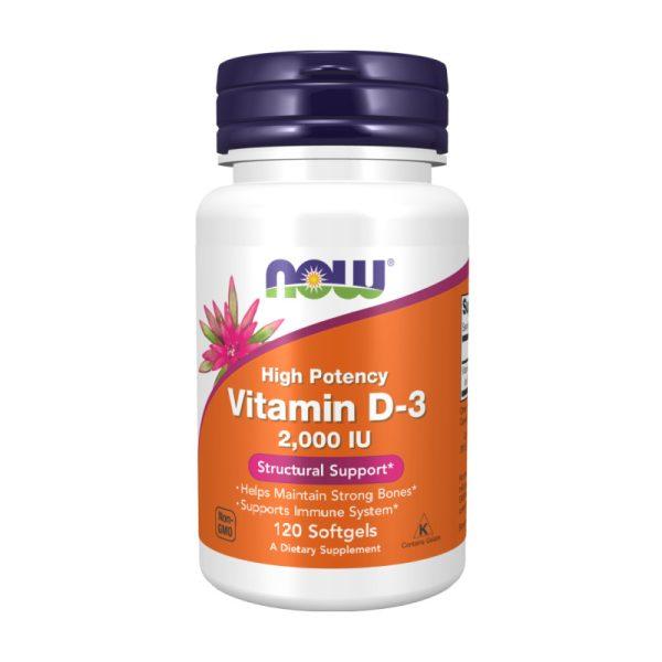 Vitamin D3 NOW, 50 µg / 2000 IE (120 kapsul)