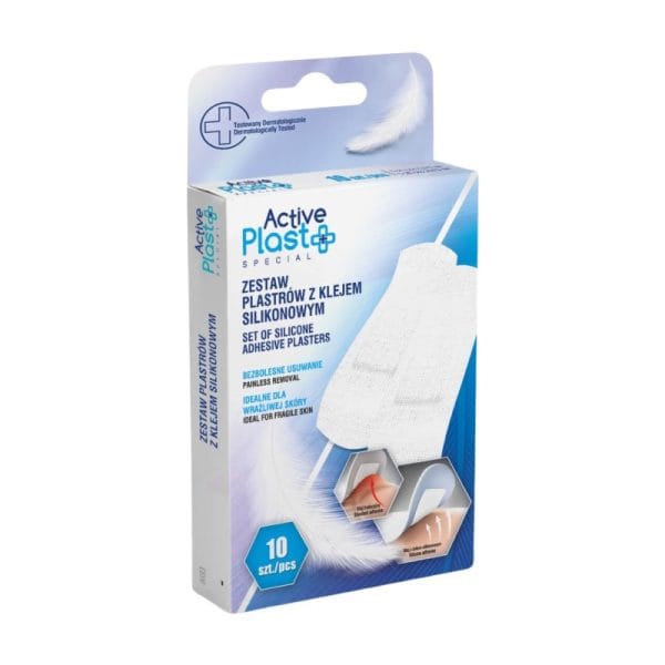 Obliži s silikonskim lepilom ActivePlast (10 kosov)