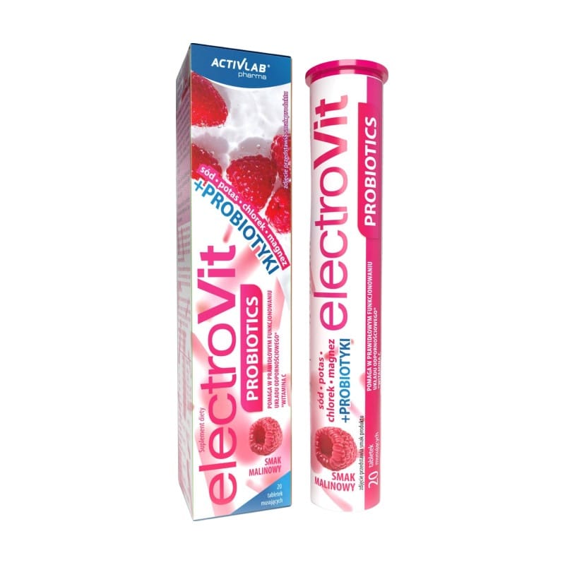 Elektroliti s probiotiki z okusom maline Activlab Pharma (20 šumečih tablet)