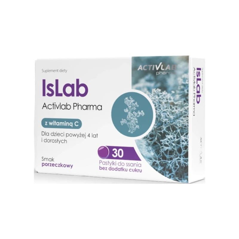 Pastile za grlo z islandskim lišajem in vitaminom C IsLab Activlab Pharma (30 pastil)