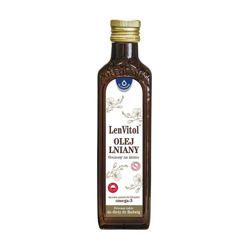 LenVitol laneno olje, hladno stiskano Oleofarm (250 ml)