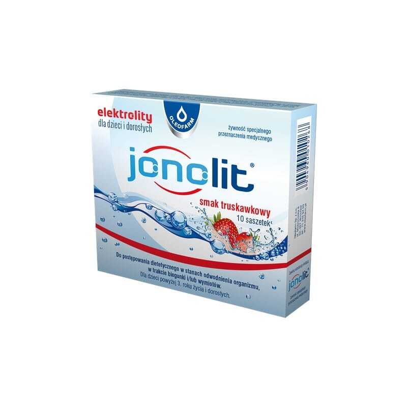 Jonolit – Elektroliti z okusom jagode Oleofarm (10 vrečk)