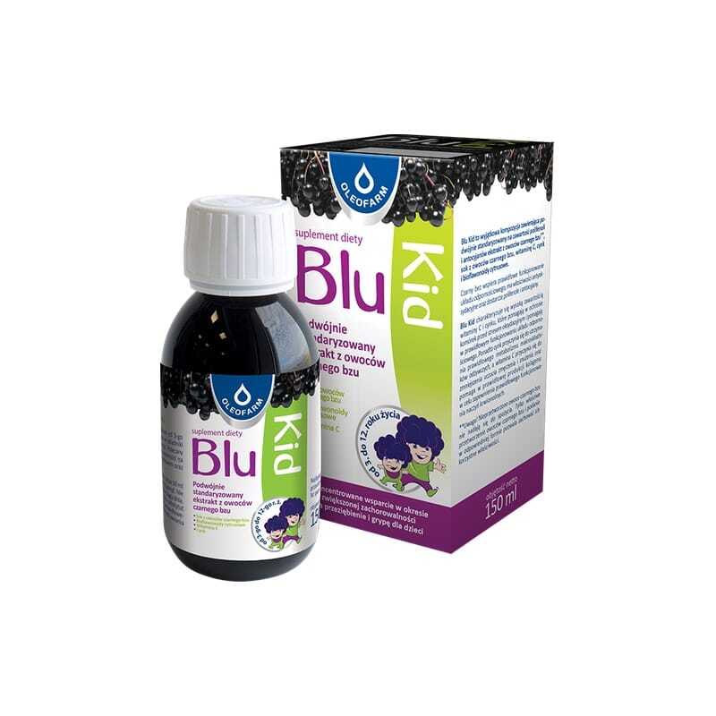 Blu Kid – črni bezeg z vitaminom C in cinkom Oleofarm (150 ml)