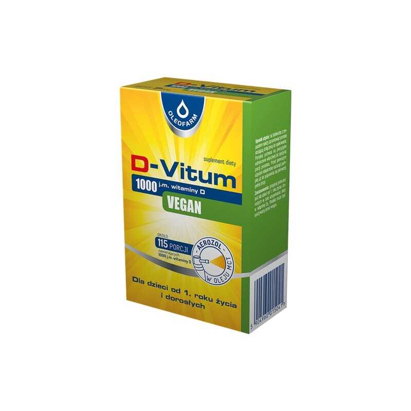 Veganski vitamin D3 v spreju 1000 IE Oleofarm (7 ml)