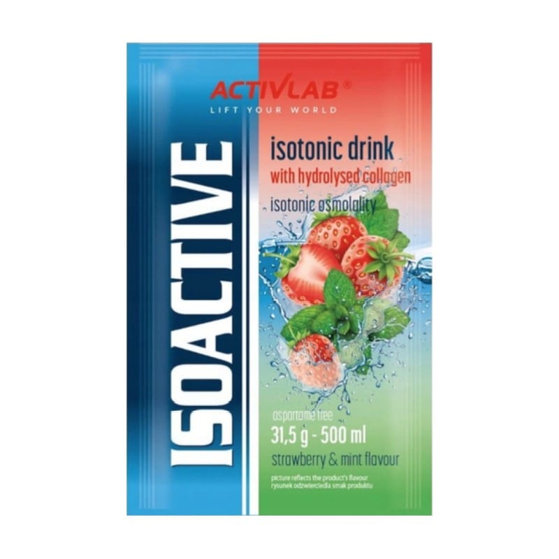 Izotonik v prahu Isoactive Activlab, jagoda z meto (31,5 g)