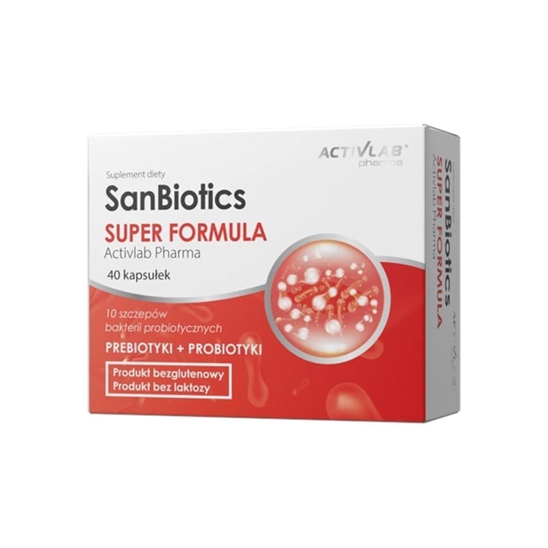 Kompleks 10 bakterijskih sevov SanBiotics Super Formula Activlab Pharma (40 kapsul)
