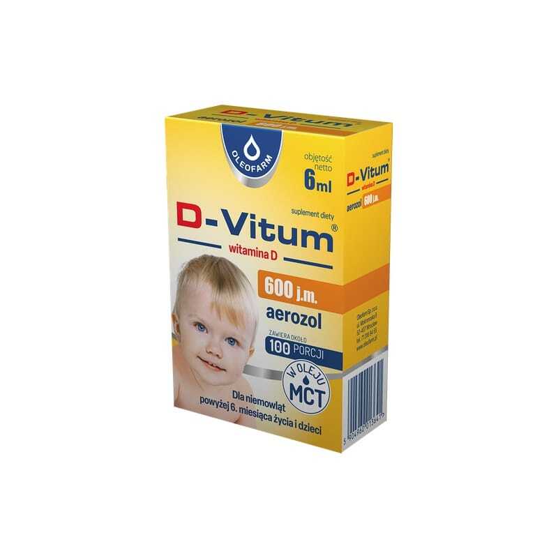 Vitamin D3 600 IE v pršilu za dojenčke in otroke D-Vitum Oleofarm (6 ml)
