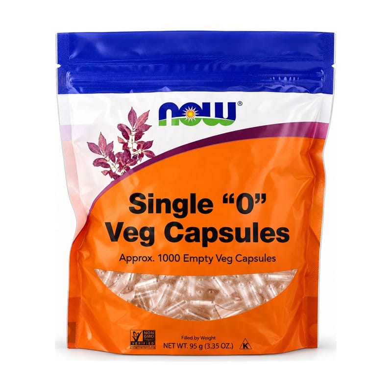 Prazne kapsule 0 veganske NOW (1000 kapsul)